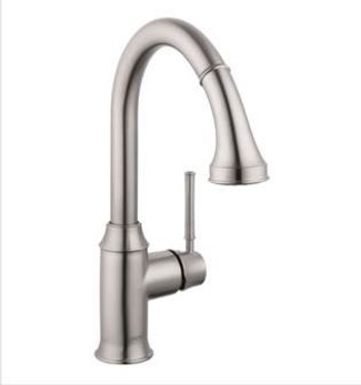 Hansgrohe 004215800 Talis C Higharc Pull Down Kitchen Faucet - Steel Optik (Pictured in Chrome)